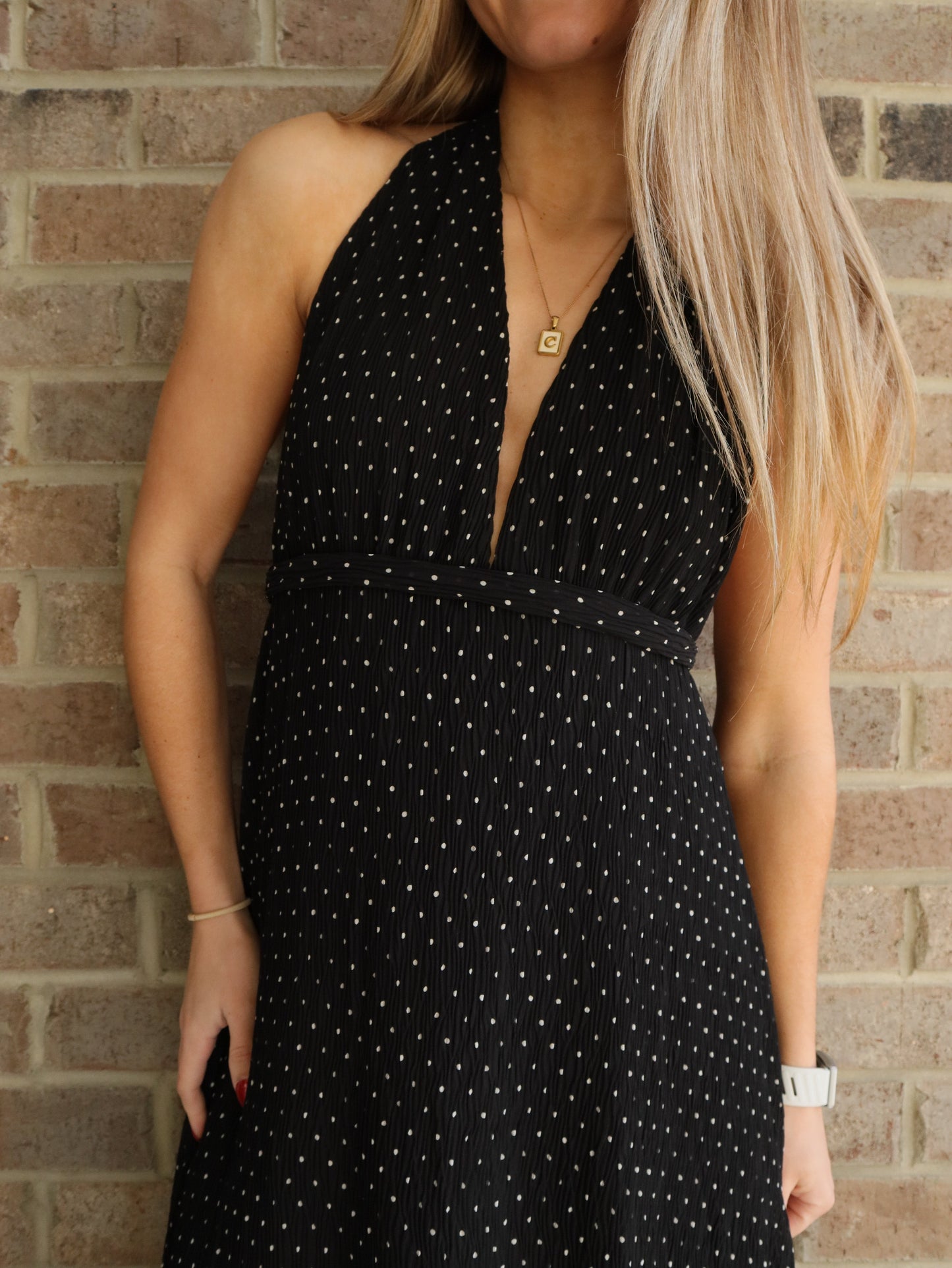 Midnight Polka Dot Dress